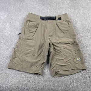 Mountain Hardwear Shorts Mens Small Tan Khaki Belted Nylon Hiking‎ Hiker Outdoor